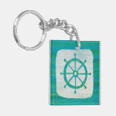 Kustkunst | Aqua stuurwiel Sleutelhanger (Voorkant Links)
