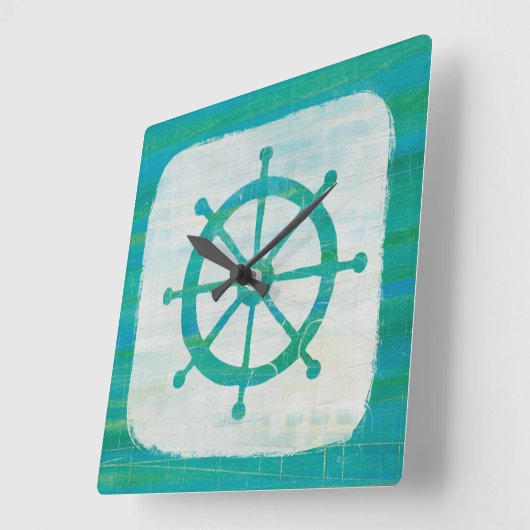 Kustkunst | Aqua stuurwiel Vierkante Klok (Hoek)