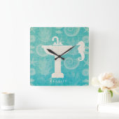 Kustkunst | Bathroom Sink Vierkante Klok (Huis)