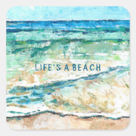 Kustkunst in het strand vierkante sticker