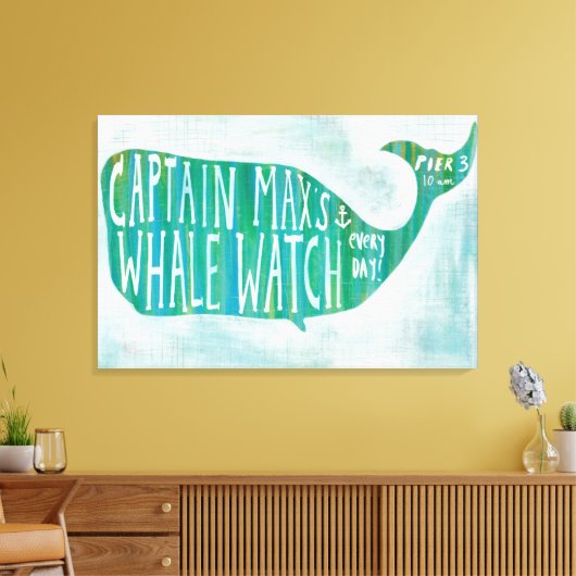 Kustkunst | Kapitein Max's Whale Watch Canvas Afdruk (Insitu (Woonkamer))