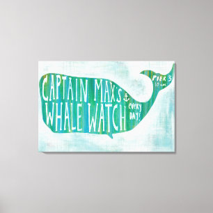 Kustkunst   Kapitein Max's Whale Watch Canvas Afdruk