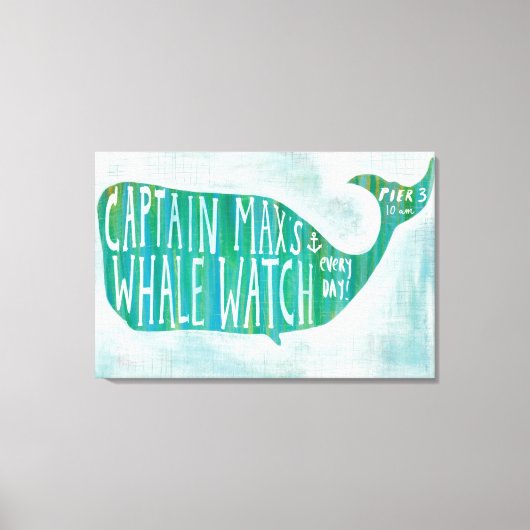 Kustkunst | Kapitein Max's Whale Watch Canvas Afdruk (Voorkant)