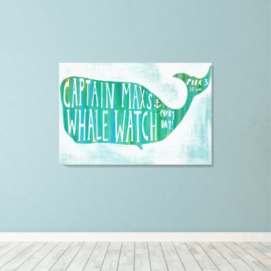 Kustkunst | Kapitein Max's Whale Watch Canvas Afdruk (Insitu (Houten vloer))