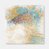 Kustkunst met Zee schildpad Magneet (Voorkant)