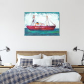 Kustkunst | Nantucket Lightship Canvas Afdruk (Insitu (Slaapkamer))
