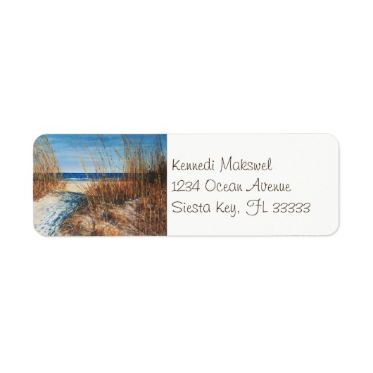 Kustkunst Sand Dunes Beach Etiket (Voorkant)