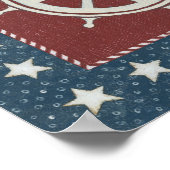 Kustkunst | Scheepswiel op rood Poster (Hoek)