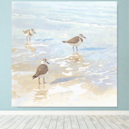 Kustkunst Strandlopers op Strand Canvas Afdruk