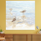 Kustkunst Strandlopers op Strand Canvas Afdruk (Insitu (Woonkamer))
