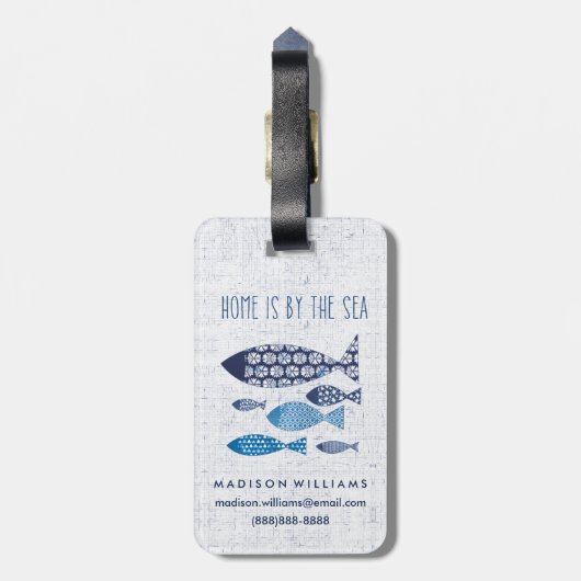 Kustkunst | Thuis is door de Zee Bagagelabel (Achterkant verticaal)