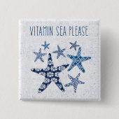 Kustkunst | Vitamine-Zee Vierkante Button 5,1 Cm (Voorkant)