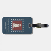 Kustkunst | Vuurtoren op rood Bagagelabel (Achterkant horizontaal)