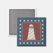 Kustkunst | Vuurtoren op rood Magneet (Voorkant / Achterkant)