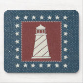 Kustkunst | Vuurtoren op rood Muismat (Voorkant)