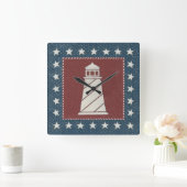 Kustkunst | Vuurtoren op rood Vierkante Klok (Huis)