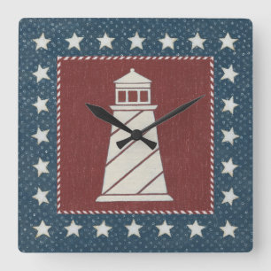 Kustkunst   Vuurtoren op rood Vierkante Klok