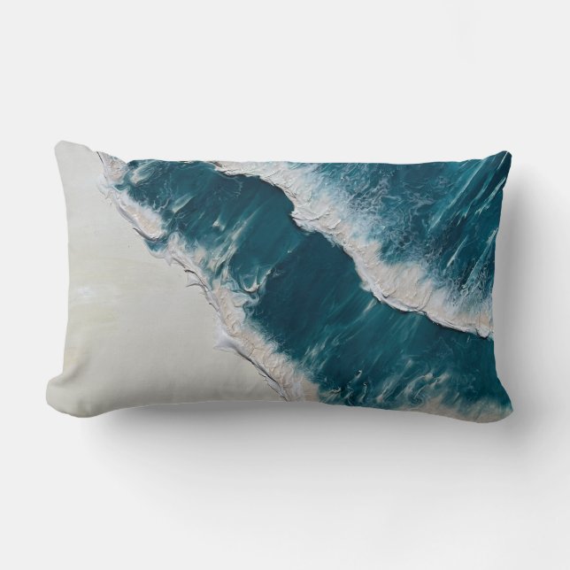 Kustkunst Woonkussen Oceaan Golf Kussen (Voorkant)