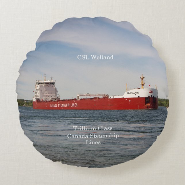 Kustkussen van CSL Welland Rond Kussen (Voorkant)