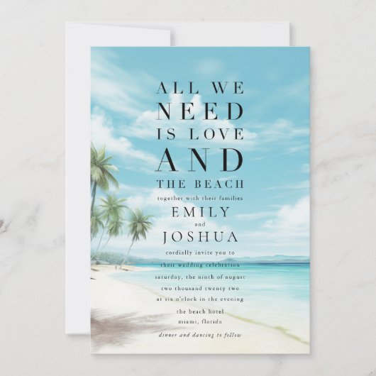 Kustkust Alles wat we nodig hebben is liefde stran Kaart (Voorkant)