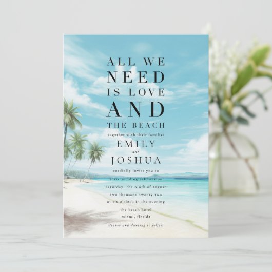 Kustkust Alles wat we nodig hebben is liefde stran Kaart (Staand voorkant)