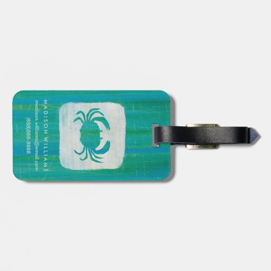 Kustkust | Aqua Crab Bagagelabel (Achterkant horizontaal)