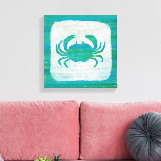 Kustkust | Aqua Crab Canvas Afdruk (Insitu (Woonkamer))