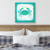 Kustkust | Aqua Crab Canvas Afdruk (Insitu (Slaapkamer))