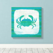Kustkust | Aqua Crab Canvas Afdruk (Insitu (Houten vloer))