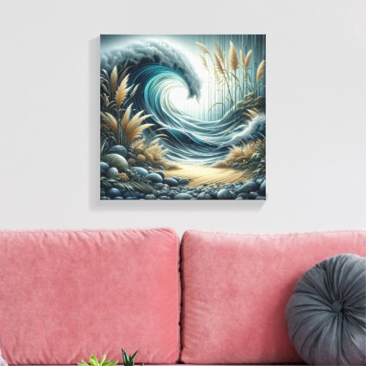 Kustkust Canvas Afdruk (Insitu (Woonkamer))