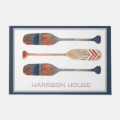 Kustkust nautische strand riemen gepersonaliseerd deurmat (Voorkant)