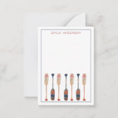 Kustkust nautische strand riemen gepersonaliseerd notitiekaartje (Voorkant)