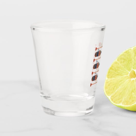 Kustkust nautische strand riemen gepersonaliseerd shot glas (Links)