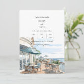 Kustkust Rooftop Cafe Zee Uitzichten Bruiloft Kaart (Staand voorkant)