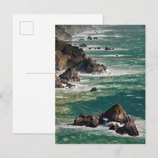 Kustkust Schilderachtig met golven Briefkaart (Voorkant / Achterkant)