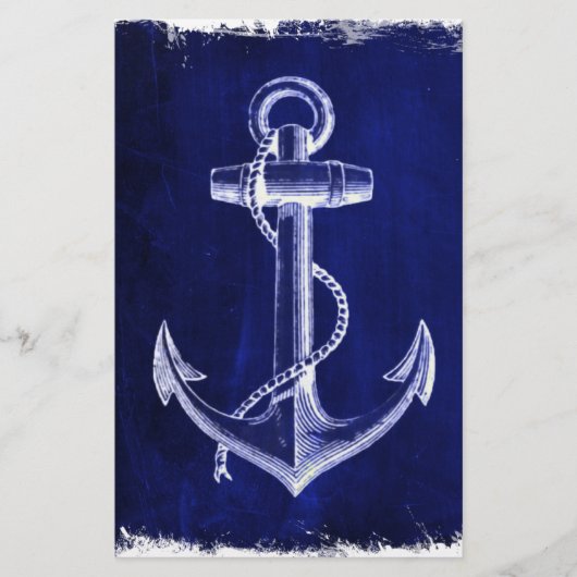 kustkust - zee - zee - blauw anker briefpapier (Voorkant)