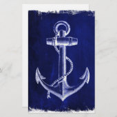 kustkust - zee - zee - blauw anker briefpapier (Voorkant / Achterkant)