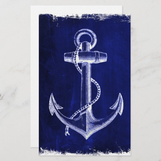 kustkust - zee - zee - blauw anker briefpapier (Voorkant / Achterkant)