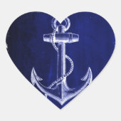 kustkust - zee - zee - blauw anker hart sticker (Voorkant)