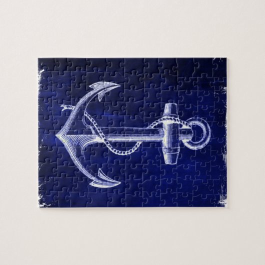 kustkust - zee - zee - blauw anker legpuzzel (Horizontaal)