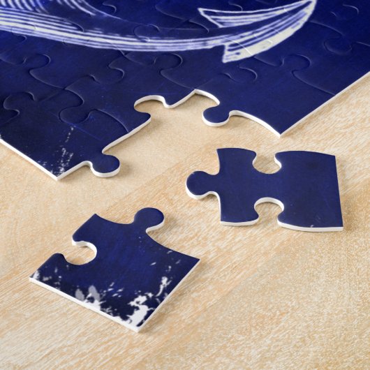 kustkust - zee - zee - blauw anker legpuzzel (Zijkant)