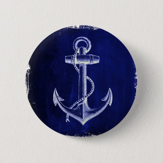 kustkust - zee - zee - blauw anker ronde button 5,7 cm (Voorkant)