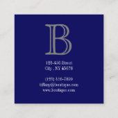 kustkust - zee - zee - blauw anker vierkante visitekaartje (Achterkant)