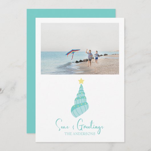 Kustkust Zeeen en Groeten Shell Feestdagenkaart (Voorkant / Achterkant)