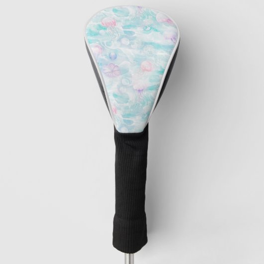 Kustkwal Watercolor Patroon Golfheadcover (Voorkant)