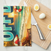 Kustlandschap Huidig Buiten Dienst Kunstwerk Theedoek (Quarter Fold)