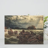 Kustlandschap met schepen aan de horizon kaart (Staand voorkant)