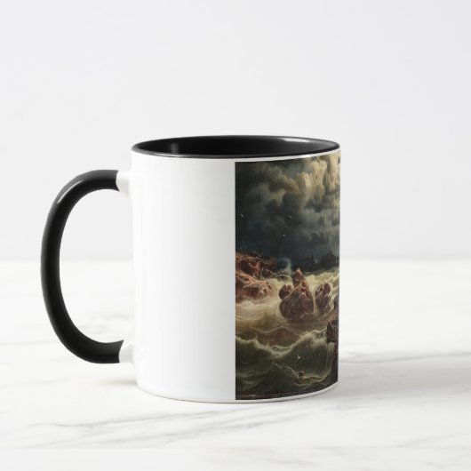 Kustlandschap met schepen aan de horizon mok (Links)