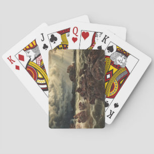 Kustlandschap met schepen aan de horizon pokerkaarten