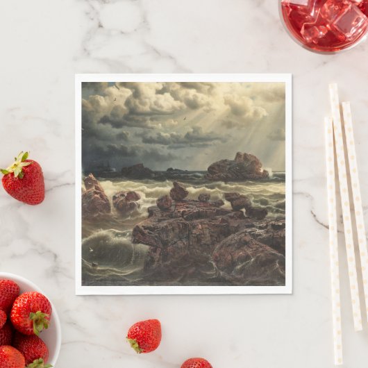 Kustlandschap met schepen aan de horizon servet (Insitu)